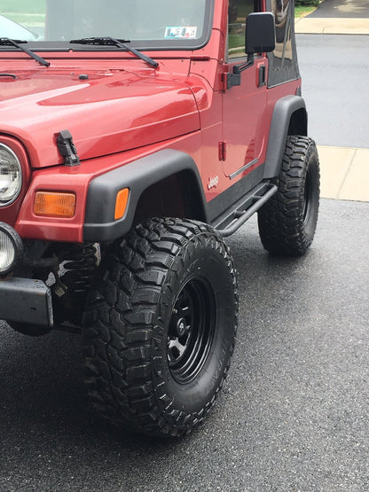 Mammoth D Window Black Steel Wheel; 15x8; -19mm Offset (97-06 Jeep Wrangler TJ)