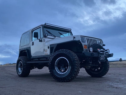 Mammoth 8 Simulated Beadlock Style Black Wheel; 15x8; -19mm Offset (87-95 Jeep Wrangler YJ)