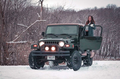 Mammoth D Window Black Wagon Wheel Edition Steel Wheel; 15x8; -19mm Offset (97-06 Jeep Wrangler TJ)
