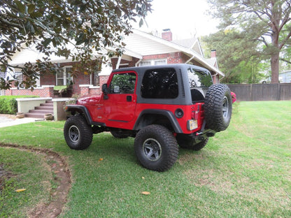 Mammoth Boulder Simulated Beadlock Style Charcoal Wheel; 15x8; -19mm Offset (87-95 Jeep Wrangler YJ)