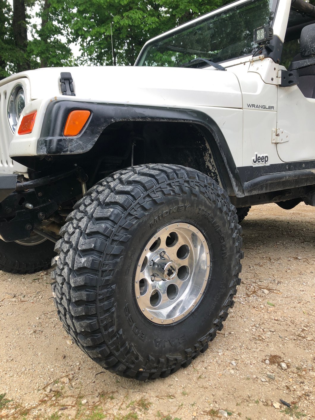 Mammoth 8 Simulated Beadlock Style Polished Wheel; 15x8; -19mm Offset (87-95 Jeep Wrangler YJ)