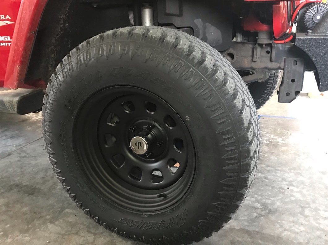 Mammoth D Window Matte Black Steel Wheel; 17x9; -6mm Offset (07-18 Jeep Wrangler JK)