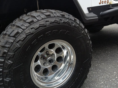 Mammoth 8 Aluminum Polished Wheel; 15x10; -44mm Offset (87-95 Jeep Wrangler YJ)