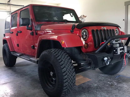 Mammoth D Window Matte Black Steel Wheel; 17x9; -6mm Offset (07-18 Jeep Wrangler JK)