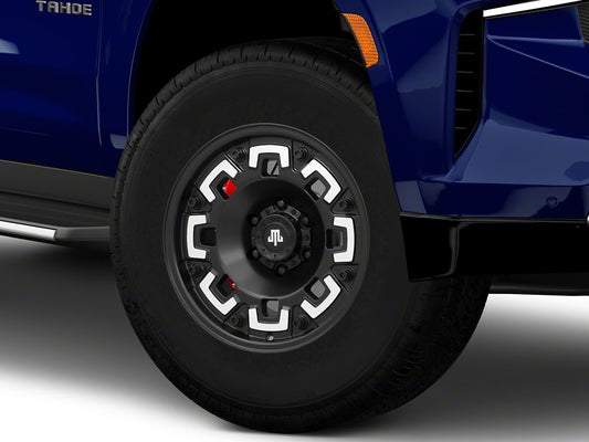 Mammoth Boss Satin Black Machined 6-Lug Wheel; 17x9; -6mm Offset (21-25 Tahoe)