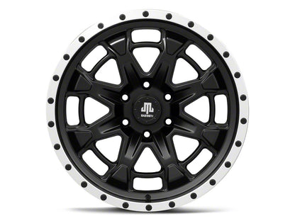 Mammoth Split 16 Beadlock Satin Black with Polished Lip 6-Lug Wheel; 20x9; -6mm Offset (23-25 Colorado)
