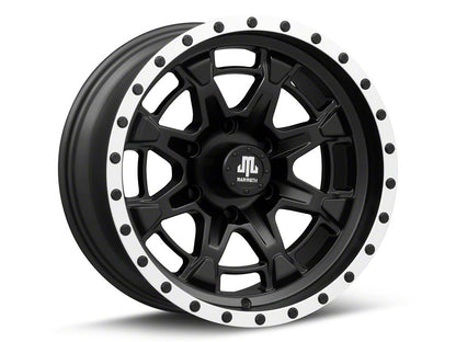 Mammoth Split 16 Beadlock Satin Black with Polished Lip 6-Lug Wheel; 17x9; -6mm Offset (23-25 Colorado)