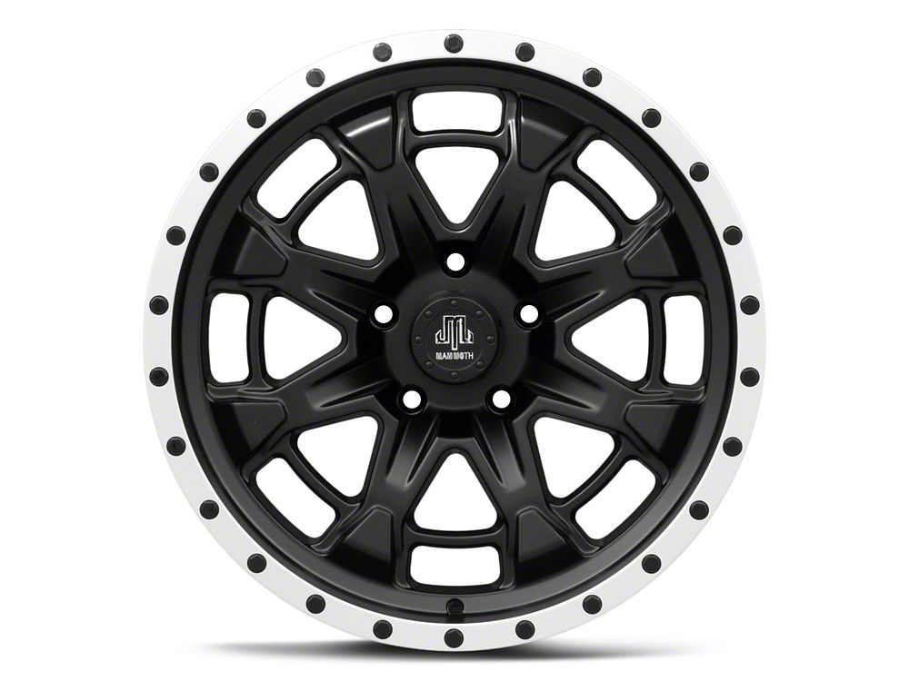 Mammoth Split 16 Beadlock Satin Black with Polished Lip 5-Lug Wheel; 20x9; -6mm Offset (05-11 Dakota)