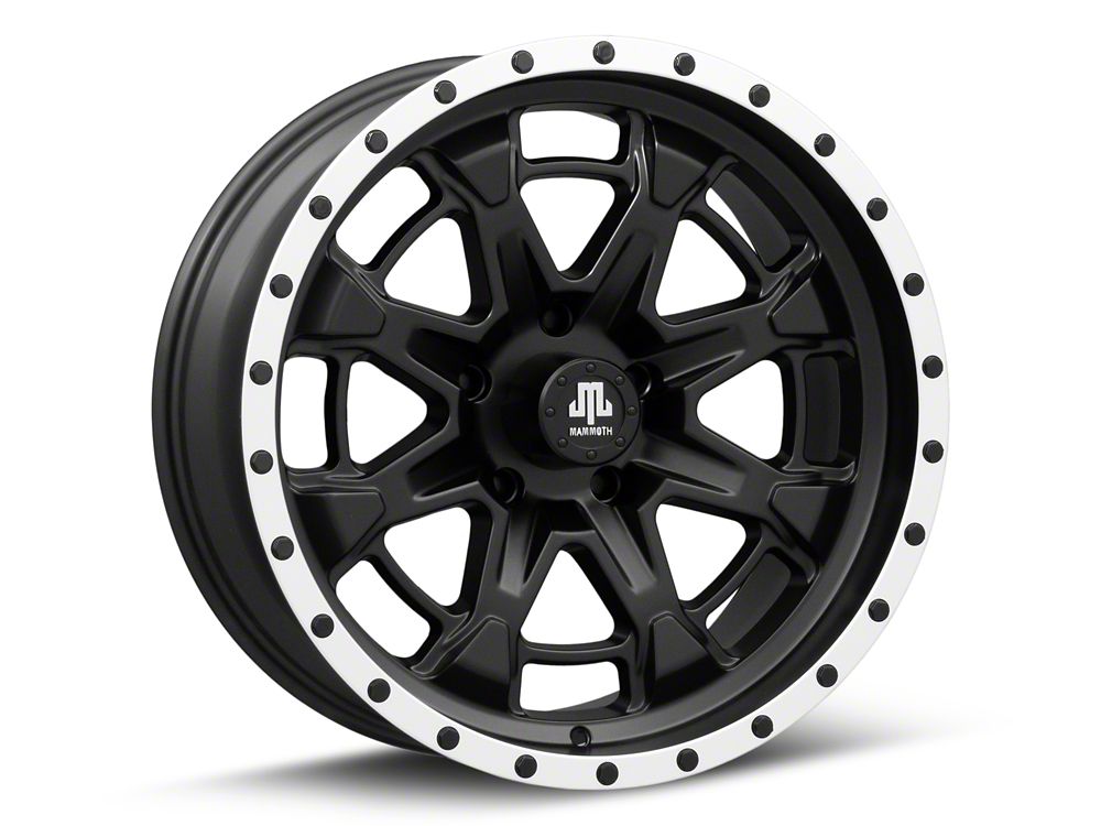 Mammoth Split 16 Beadlock Satin Black with Polished Lip 5-Lug Wheel; 20x9; -6mm Offset (05-11 Dakota)