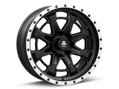 Mammoth Split 16 Beadlock Satin Black with Polished Lip 5-Lug Wheel; 20x9; -6mm Offset (05-11 Dakota)