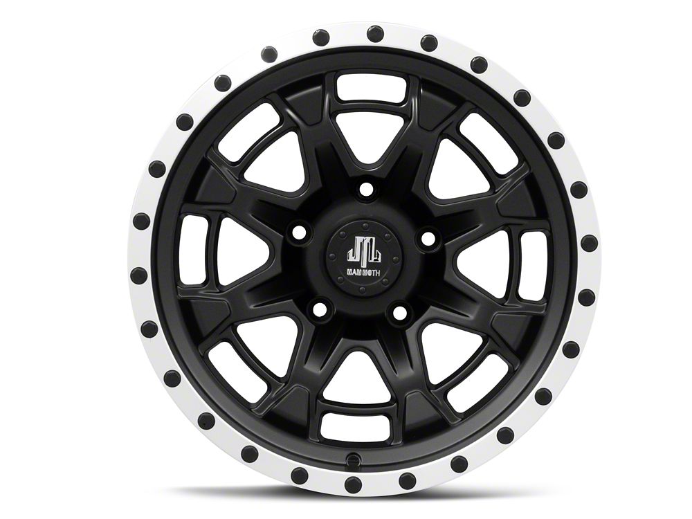 Mammoth Split 16 Beadlock Satin Black with Polished Lip 5-Lug Wheel; 17x9; -6mm Offset (05-11 Dakota)