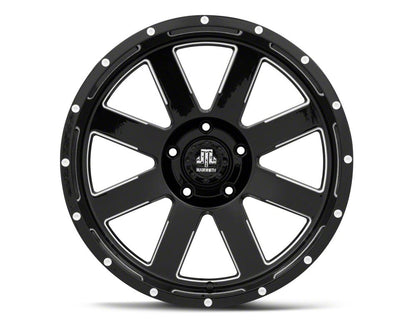 Mammoth Horde Beadlock Gloss Black Machined 5-Lug Wheel; 20x10; -24mm Offset (05-11 Dakota)