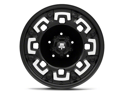 Mammoth Boss Satin Black Machined 5-Lug Wheel; 17x9; -6mm Offset (05-11 Dakota)