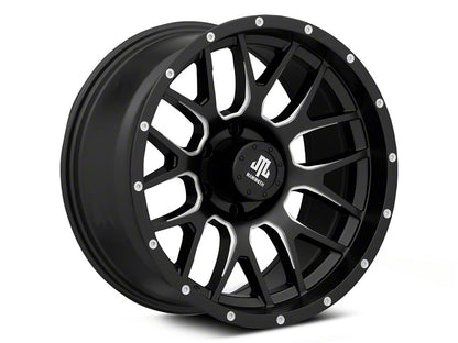 Mammoth Beadlock Mesh Matte Black Machined 6-Lug Wheel; 18x9; -12mm Offset (22-25 Bronco Raptor)