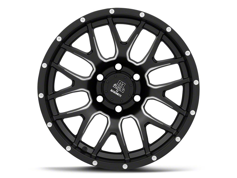 Mammoth Beadlock Mesh Matte Black Machined 6-Lug Wheel; 18x9; -12mm Offset (22-25 Bronco Raptor)