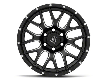 Mammoth Beadlock Mesh Matte Black Machined 6-Lug Wheel; 18x9; -12mm Offset (22-25 Bronco Raptor)