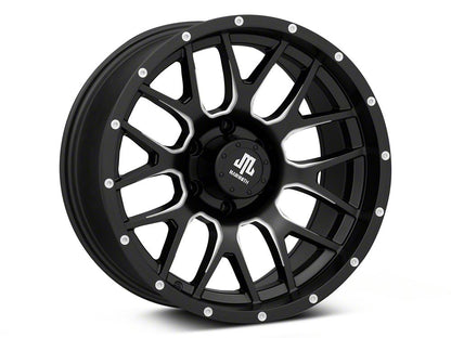 Mammoth Beadlock Mesh Matte Black Machined 6-Lug Wheel; 18x9; -12mm Offset (22-25 Bronco Raptor)