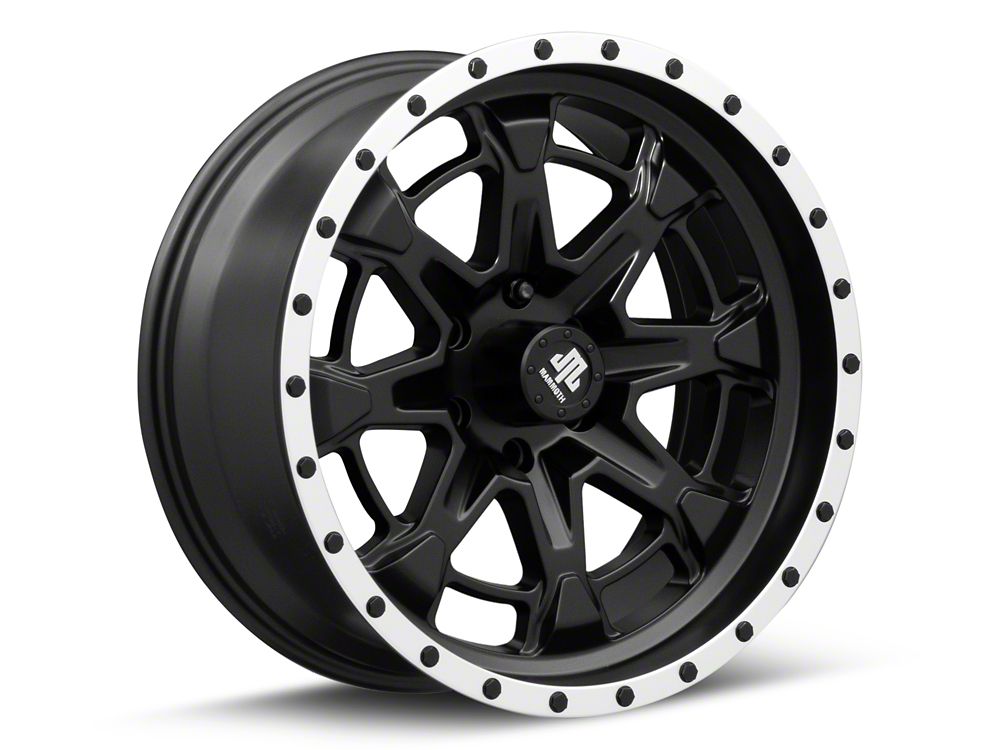 Mammoth Split 16 Beadlock Satin Black with Polished Lip 6-Lug Wheel; 20x9; -6mm Offset (22-25 Bronco Raptor)