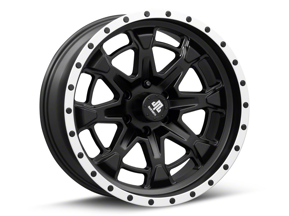 Mammoth Split 16 Beadlock Satin Black with Polished Lip 6-Lug Wheel; 20x9; -6mm Offset (22-25 Bronco Raptor)