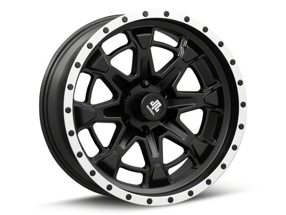 Mammoth Split 16 Beadlock Satin Black with Polished Lip 6-Lug Wheel; 20x9; -6mm Offset (22-25 Bronco Raptor)