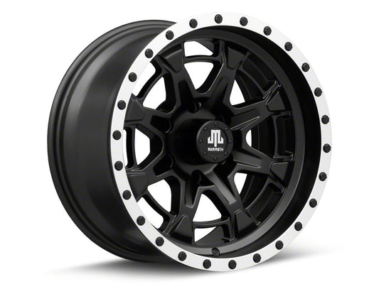 Mammoth Split 16 Beadlock Satin Black with Polished Lip 6-Lug Wheel; 17x9; -6mm Offset (22-25 Bronco Raptor)