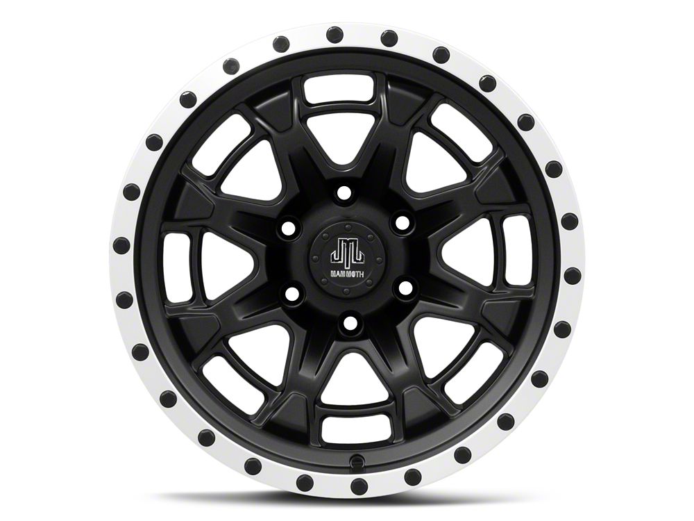 Mammoth Split 16 Beadlock Satin Black with Polished Lip 6-Lug Wheel; 17x9; -6mm Offset (22-25 Bronco Raptor)