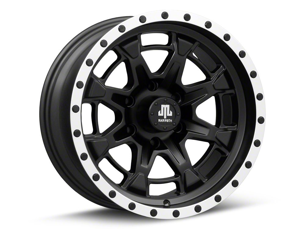 Mammoth Split 16 Beadlock Satin Black with Polished Lip 6-Lug Wheel; 17x9; -6mm Offset (22-25 Bronco Raptor)