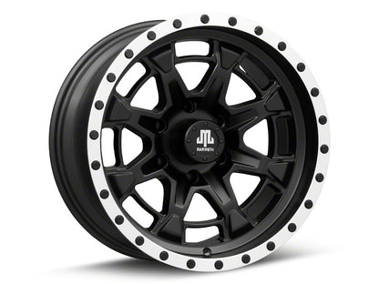 Mammoth Split 16 Beadlock Satin Black with Polished Lip 6-Lug Wheel; 17x9; -6mm Offset (22-25 Bronco Raptor)
