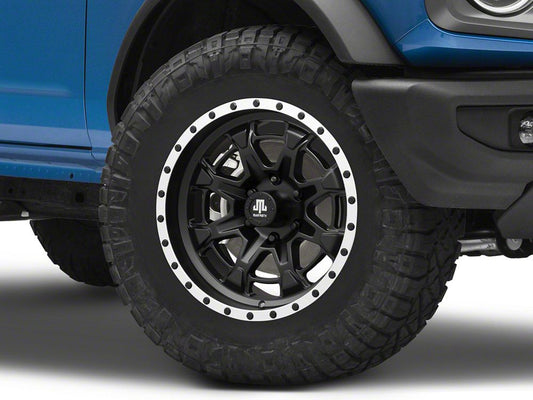 Mammoth Split 16 Beadlock Satin Black with Polished Lip 6-Lug Wheel; 18x9; -6mm Offset (22-25 Bronco Raptor)