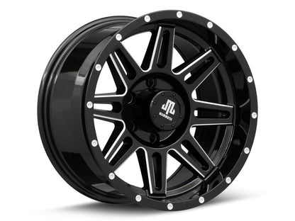 Mammoth Revolver Gloss Black Machined 6-Lug Wheel; 17x9; -6mm Offset (22-25 Bronco Raptor)