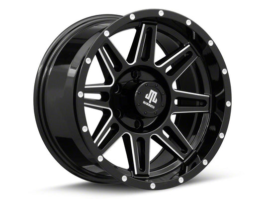 Mammoth Revolver Gloss Black Machined 6-Lug Wheel; 17x9; -6mm Offset (22-25 Bronco Raptor)