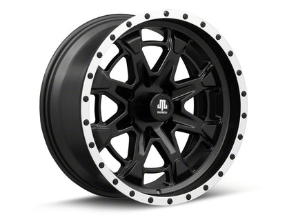 Mammoth Split 16 Beadlock Satin Black with Polished Lip 6-Lug Wheel; 20x9; -6mm Offset (23-25 Canyon)