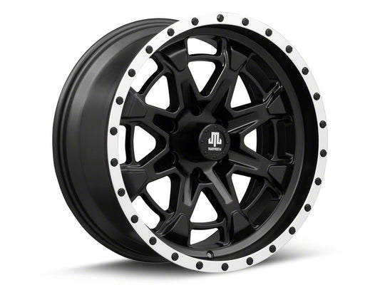 Mammoth Split 16 Beadlock Satin Black with Polished Lip 6-Lug Wheel; 20x9; -6mm Offset (23-25 Canyon)