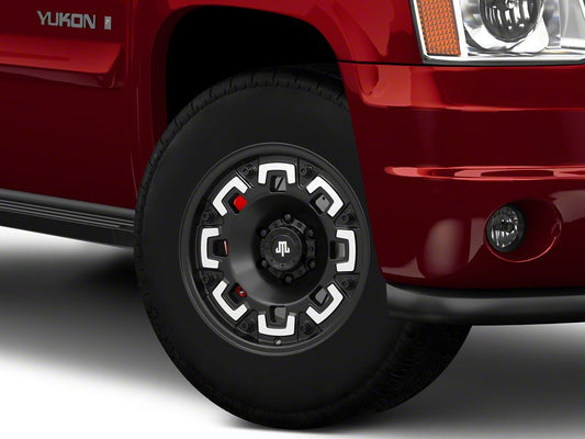 Mammoth Boss Satin Black Machined 6-Lug Wheel; 17x9; -6mm Offset (07-14 Yukon)