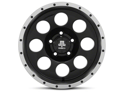 Mammoth 8 Simulated Beadlock Style Black Wheel; 15x8; -19mm Offset (87-95 Jeep Wrangler YJ)