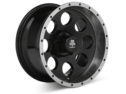 Mammoth 8 Simulated Beadlock Style Black Wheel; 15x8; -19mm Offset (87-95 Jeep Wrangler YJ)