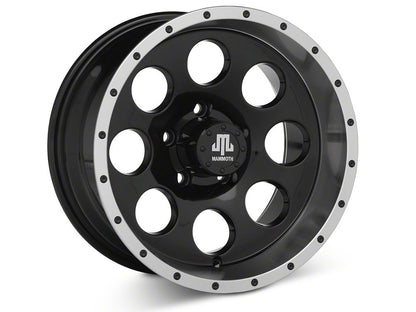 Mammoth 8 Simulated Beadlock Style Black Wheel; 15x8; -19mm Offset (97-06 Jeep Wrangler TJ)