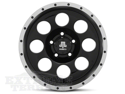 Mammoth 8 Simulated Beadlock Style Black Wheel; 15x8; -19mm Offset (97-06 Jeep Wrangler TJ)