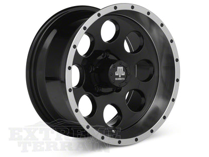 Mammoth 8 Simulated Beadlock Style Black Wheel; 15x8; -19mm Offset (97-06 Jeep Wrangler TJ)
