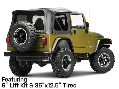 Mammoth 8 Simulated Beadlock Style Black Wheel; 16x8; 0mm Offset (97-06 Jeep Wrangler TJ)