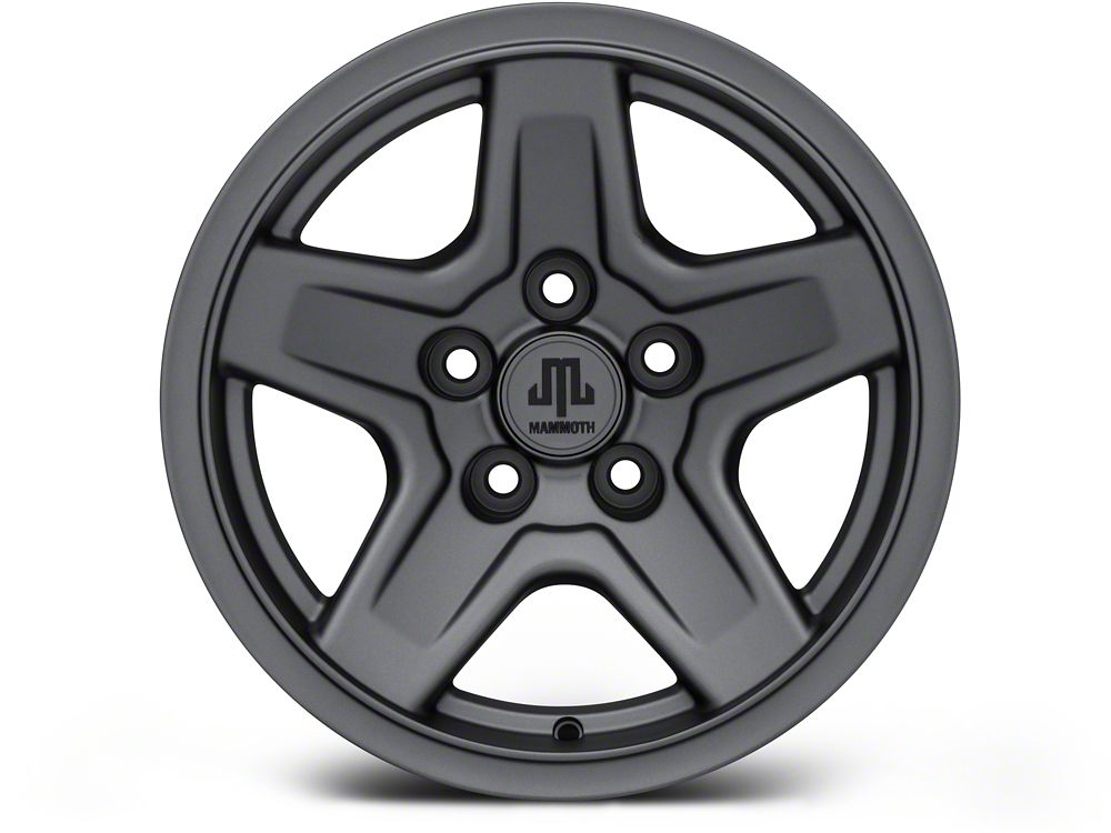 Mammoth Boulder Charcoal Wheel; 15x8; -19mm Offset (87-95 Jeep Wrangler YJ)