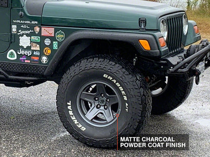 Mammoth Boulder Charcoal Wheel; 15x8; -19mm Offset (97-06 Jeep Wrangler TJ)
