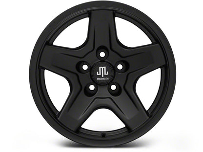 Mammoth Boulder Black Wheel; 16x8; 0mm Offset (87-95 Jeep Wrangler YJ)