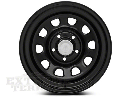 Mammoth D Window Black Steel Wheel; 15x8; -19mm Offset (87-95 Jeep Wrangler YJ)