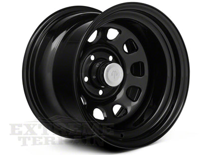 Mammoth D Window Black Steel Wheel; 15x10; -45mm Offset (87-95 Jeep Wrangler YJ)