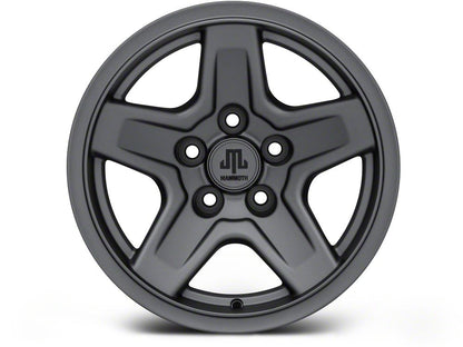 Mammoth Boulder Charcoal 15x8 Wheel and Mickey Thompson Baja MTZ 33X12.50R15 Tire Kit (87-06 Jeep Wrangler YJ & TJ)