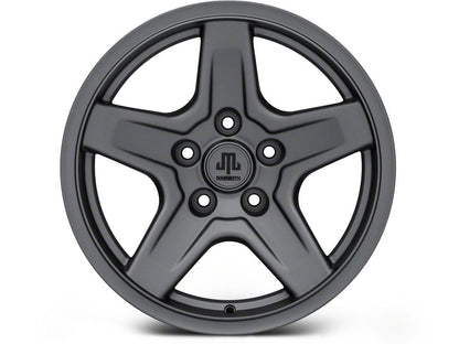 Mammoth Boulder Charcoal 17x9 Wheel and BF Goodrich KM2 35x12.50R17 Tire Kit (07-18 Jeep Wrangler JK)