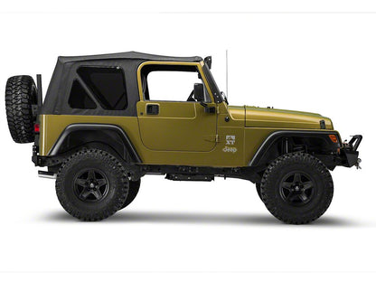 Mammoth Boulder Black 15x8 Wheel and Mickey Thompson Baja MTZ 33X12.50R15 Tire Kit (87-06 Jeep Wrangler YJ & TJ)