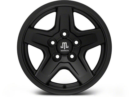 Mammoth Boulder Black 15x8 Wheel and Mickey Thompson Baja MTZ 33X12.50R15 Tire Kit (87-06 Jeep Wrangler YJ & TJ)