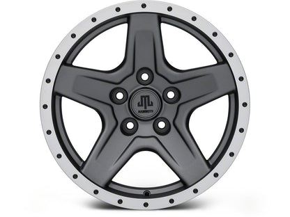 Mammoth Boulder Simulated Beadlock Style Charcoal 17x9 Wheel and BF Goodrich KM2 35x12.50R17 Tire Kit (07-18 Jeep Wrangler JK)